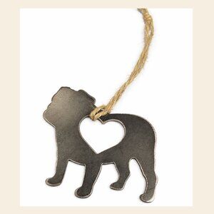 Metal Pug Ornament – New With Tags | Dog Lover Gift | Rustic Decor